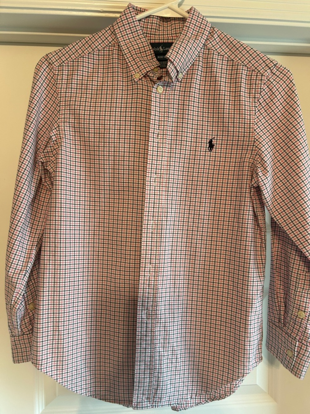 Ralph Lauren White and Pink Check Button-Down Shirt